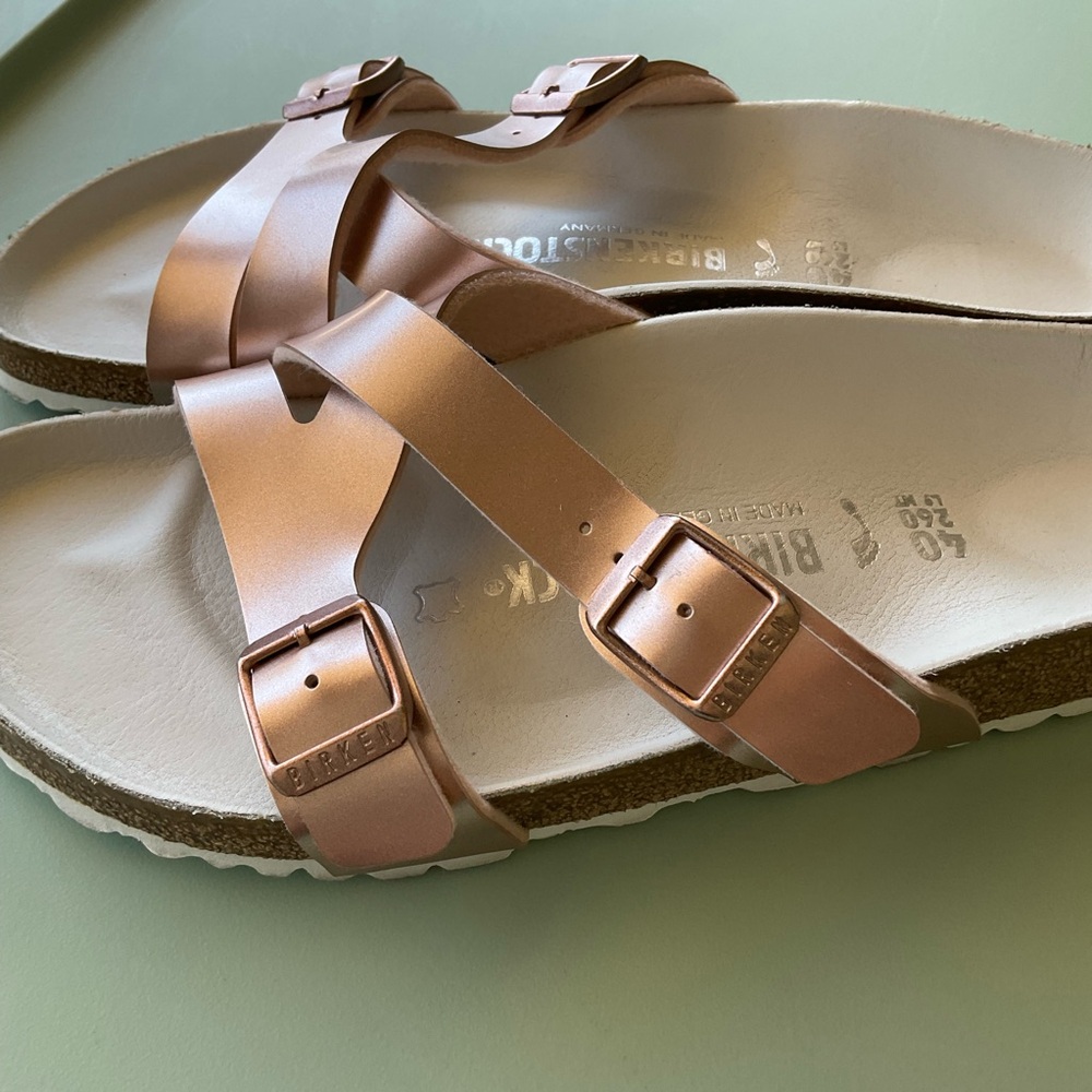 Anthropologie Birkenstock Yao Metallic Sandals 40 - Picture 7 of 15